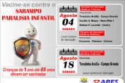 Sbado tem vacinao contra sarampo e paralisia infantil para crianas at 5 anos