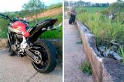 ​Motociclista pilarense sofre acidente em Salto de Pirapora