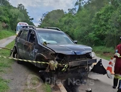 ​Jovem morre e motorista fica ferido em capotamento de veculo na SP-250