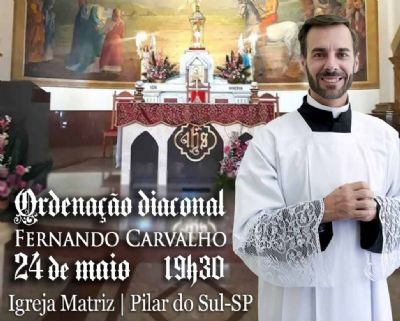 Seminarista Fernando Carvalho ser ordenado Dicono nesta sexta-feira