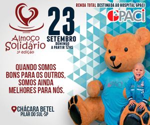 Domingo tem Almoo Solidrio em prol ao GPaci em Pilar do Sul