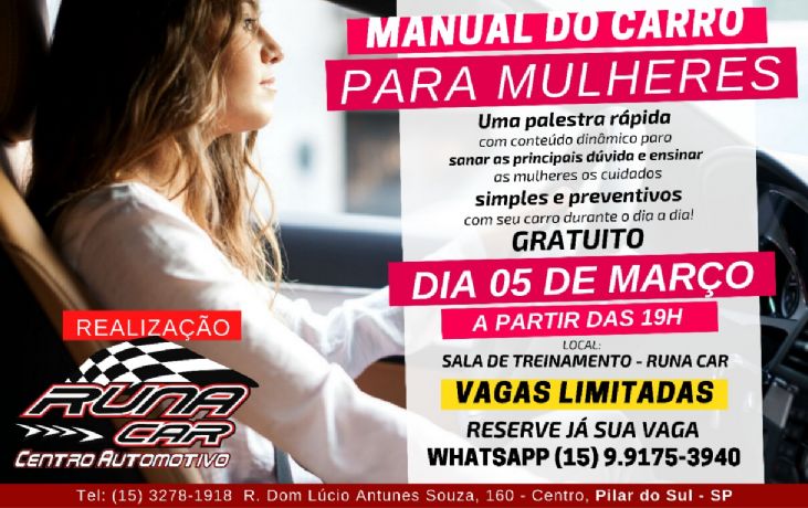 ​Runa Car promove palestra de manuteno preventiva para mulheres