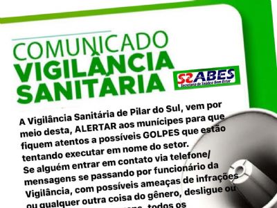 Vigilncia Sanitria alerta para golpe contra comerciantes em Pilar do Sul