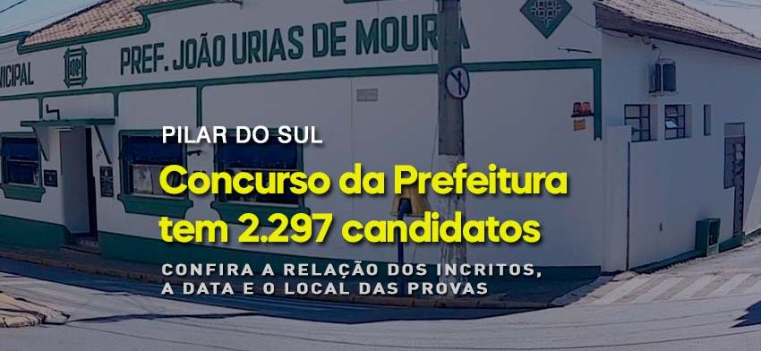 Concurso da Prefeitura de Pilar do Sul tem 2.297 candidatos para 18 vagas