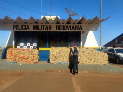 ​Carro com placa clonada de Pilar do Sul  apreendido com 1,5 tonelada de maconha no MS