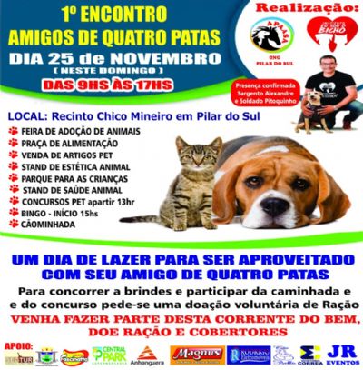 Domingo tem 1 Encontro Amigos de Quatro Patas de Pilar do Sul