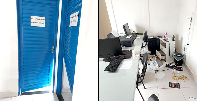 Empresa de vistoria  furtada e loja de cosmticos sofre tentativa de arrombamento