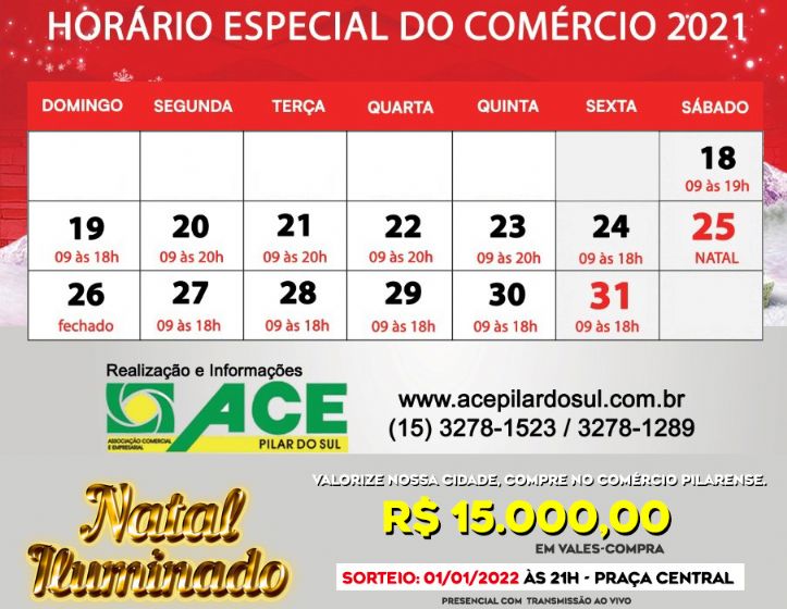 Comrcio pilarenses estende horrio de atendimento para as compras de Natal
