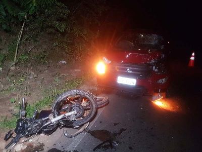 ​Motociclista fica ferido em acidente nas curvas da vicinal SPV-093