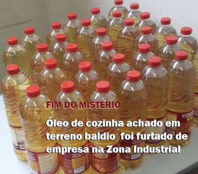 leo de cozinha achado em terreno foi furtado de empresa na Zona Industrial